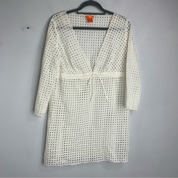 Joe Fresh Size Small White Crochet Cover-Up Dress SIB - Picture 1 of 6